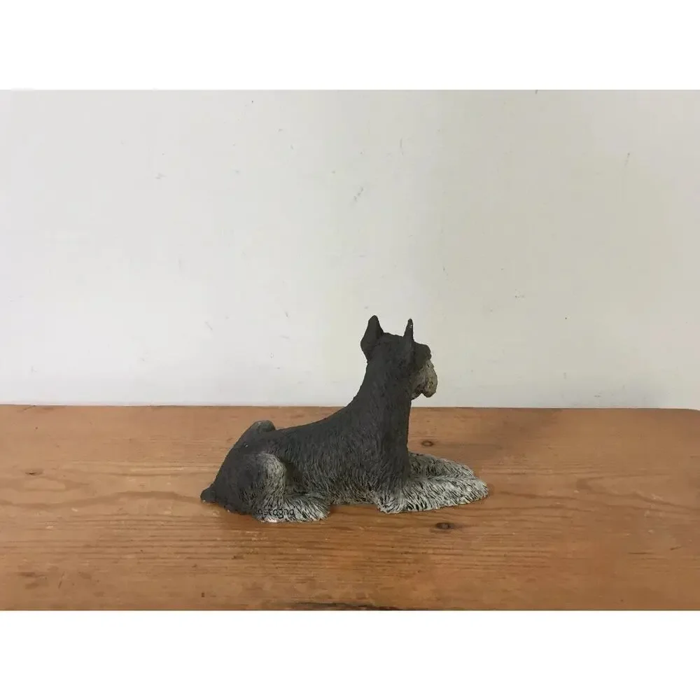 Vtg 1998 Castagna Italian Resin Figurine Schnauzer Cute Sitting Dog 5.5